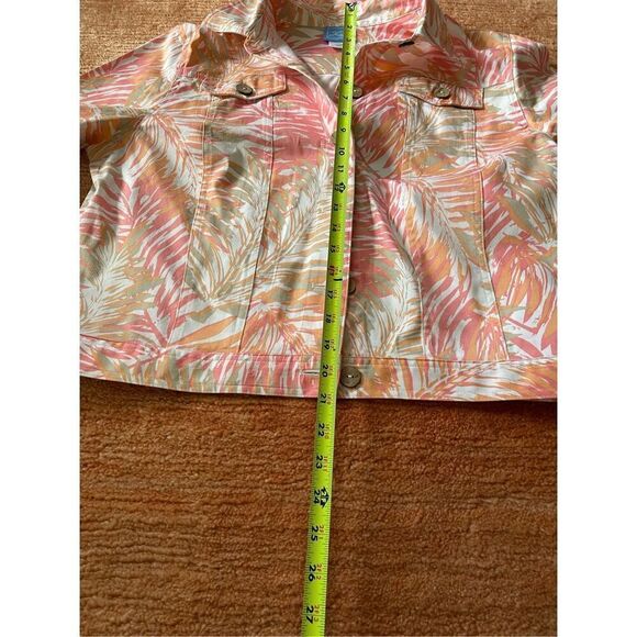 NWOT Lark Lane Tropical Print Blazer Coconut Buttons Size 16 - Picture 6 of 7